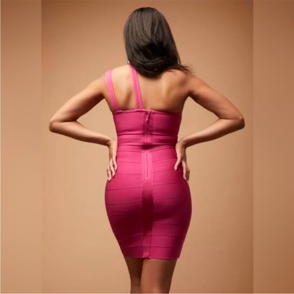 NWOT Herve Leger x Forever 21 Bandage Bodycon One Shoulder Dress Sz XXL - Picture 2 of 6